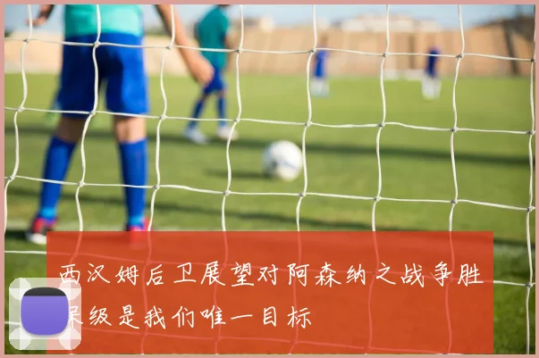 西汉姆后卫展望对阿森纳之战争胜保级是我们唯一目标